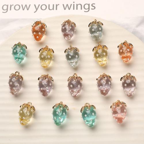 Resin Pendant with Zinc Alloy gold color plated DIY Sold By PC