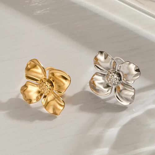 Ring Finger ze stali nierdzewnej, Stal nierdzewna 304, Kwiat, Powlekane, biżuteria moda & dla kobiety, dostępnych więcej kolorów, sprzedane przez PC