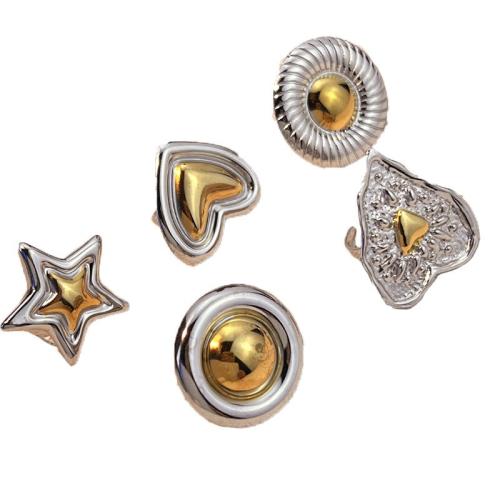 Ring Finger ze stali nierdzewnej, Stal nierdzewna 304, Powlekane, różne style do wyboru & dla kobiety & Dwukolorowe, sprzedane przez PC