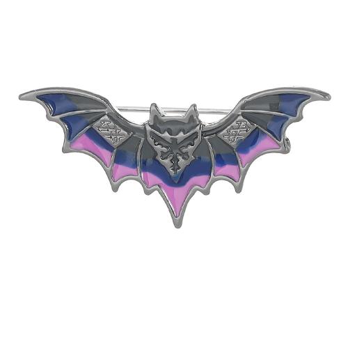 Zinc Alloy Brooch Bat plated Unisex & enamel Sold By PC
