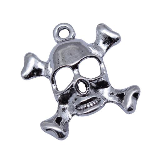 Pendentifs crâne en alliage de zinc, crane, Placage, DIY, 5PC/sac, Vendu par sac