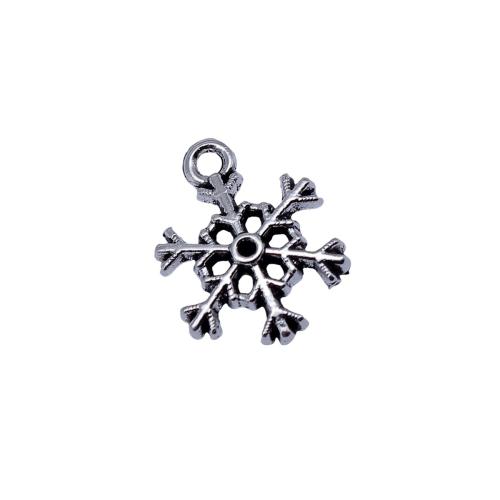 Zinc Alloy Pendants Snowflake plated DIY & hollow antique silver color Sold By Bag