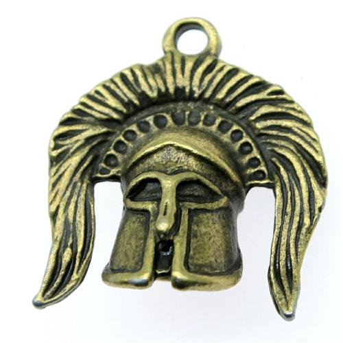 Zinc Alloy Pendants Helmet plated DIY antique bronze color Sold By PC