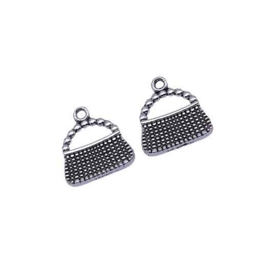 Zinc Alloy Pendants Handbag plated DIY & hollow antique silver color Sold By Bag