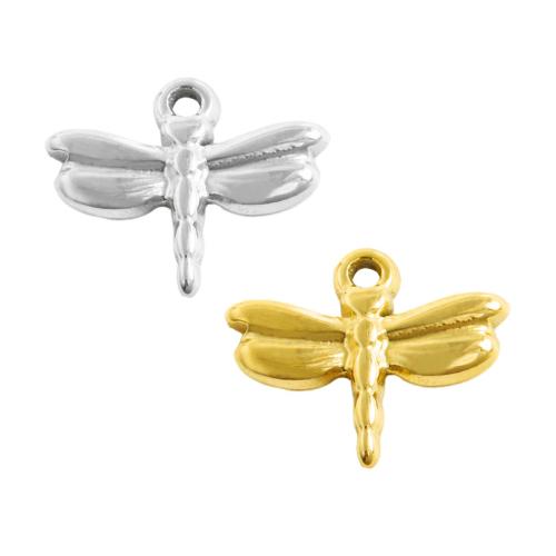 Stainless Steel Animal Pendants 304 Stainless Steel Dragonfly plated DIY Sold By Bag