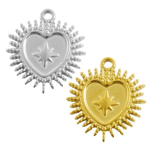 Stainless Steel Pendants 304 Stainless Steel Heart plated DIY Sold By Bag