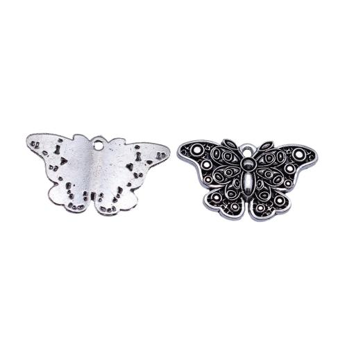 Zinc Alloy Animal Pendants Butterfly plated DIY antique silver color Sold By Bag