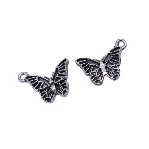 Zinc Alloy Animal Pendants Butterfly plated DIY antique silver color Sold By Bag