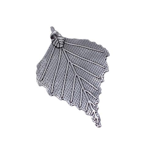 Zinc Alloy Leaf Pendants plated DIY antique silver color Sold By PC