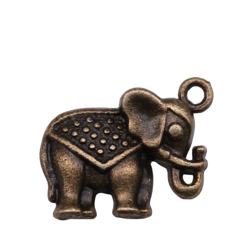 Zinc Alloy Animal Pendants Elephant plated DIY antique bronze color Sold By Bag