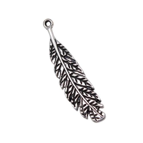 Zinc Alloy Leaf Pendants plated DIY antique silver color Sold By Bag