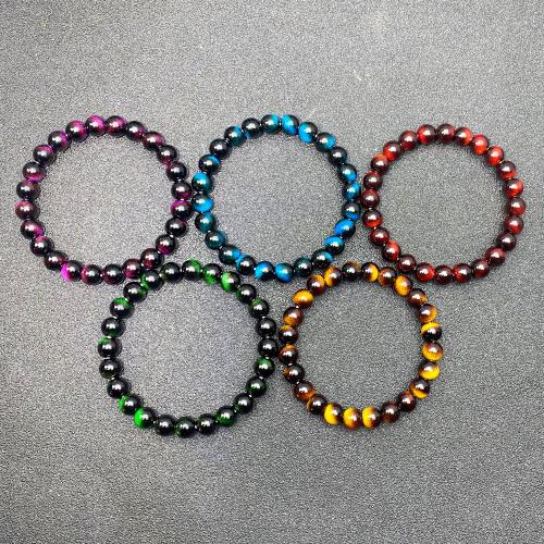 Natural Tiger Eye pulseiras, olho de tigre, cromado de cor dourada, joias de moda, Mais cores pare escolha, vendido por PC