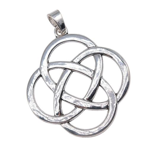 Zinc Alloy Hollow Pendants Chinese Knot plated DIY antique silver color Sold By PC