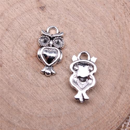 Zinc Alloy Animal Pendants Owl plated DIY Sold By Bag