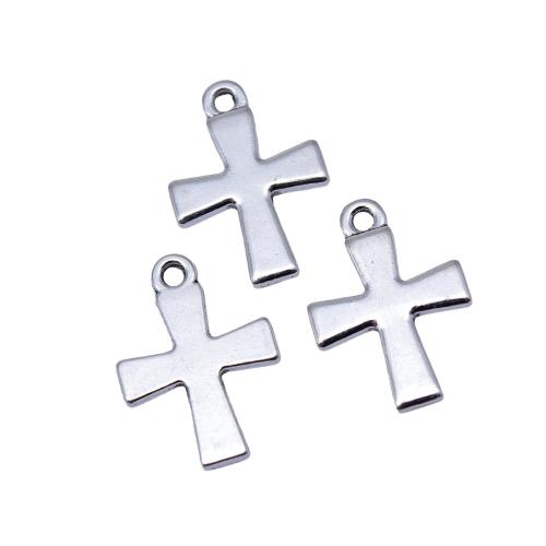 Zinc Alloy Cross Pendants plated DIY antique silver color Sold By Bag