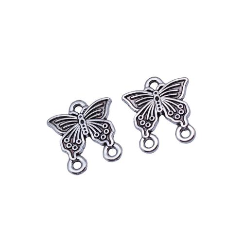 Animal Zinc Alloy Connector Butterfly plated DIY antique silver color Sold By Bag