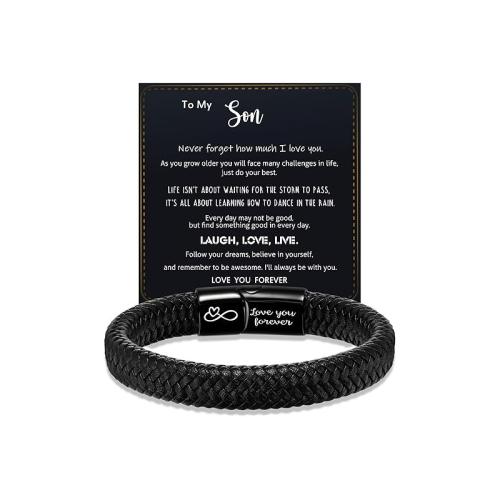 PU Leather Bracelet & for man Length Approx 8.5 Inch Sold By PC