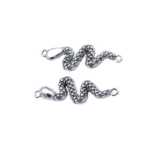 Animal Zinc Alloy Connector Snake plated DIY antique silver color Sold By Bag