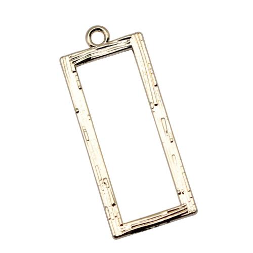 Pendentifs en alliage de zinc, rectangle, électrophorèse, DIY, 10PC/sac, Vendu par sac