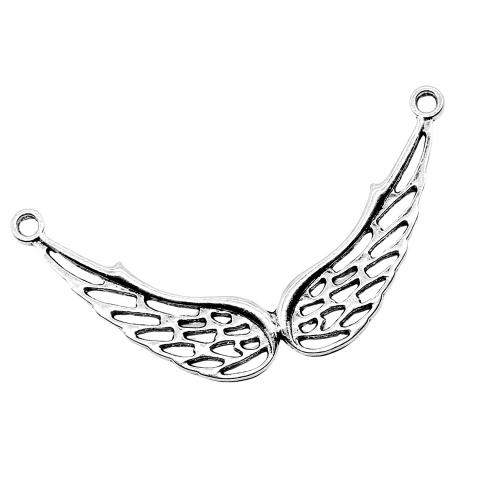 Wing Shaped Zinc Alloy Pendants Angel Wing plated DIY & hollow antique silver color Sold By PC