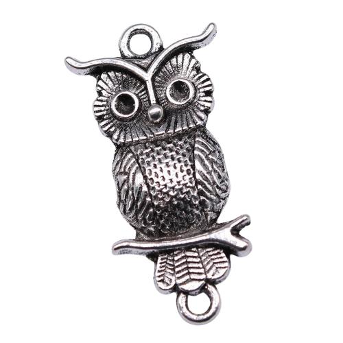 Animal Zinc Alloy Connector Owl plated DIY antique silver color Sold By Bag