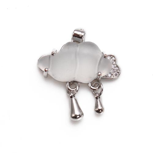 Pingente de resina, cobre, with resina, Nuvem, banhado, DIY, prateado, níquel, chumbo e cádmio livre, 22.22x6.28x24.96mm, 20PCs/Bag, vendido por Bag
