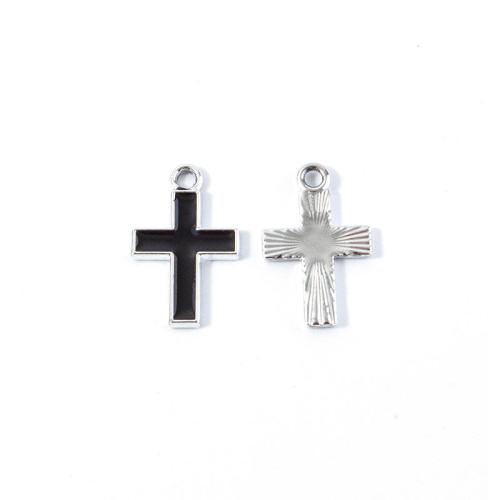 Zinc Alloy Enamel Pendants Cross plated DIY Sold By Bag