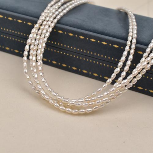 Natural Freshwater Pearl Loose Beads Rice DIY 2.5-3mm Sold Per 37 cm Strand