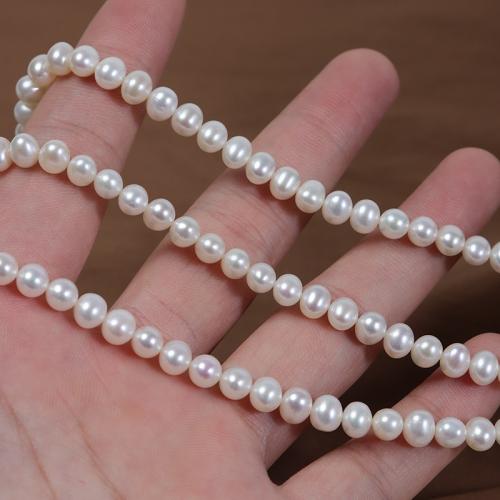 Cultured Potato Freshwater Pearl Beads DIY white 5.5-6mm Sold By PC