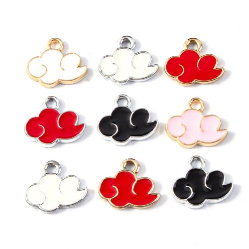 Zinc Alloy émail Pendants, alliage de zinc, Nuage, Placage, DIY, plus de couleurs à choisir, 10PC/sac, Vendu par sac