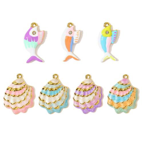 Stainless Steel Pendants 304 Stainless Steel gold color plated DIY & enamel & with rhinestone golden Sold By Bag