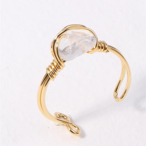 Acrylic Finger Ring Brass with Acrylic plated fashion jewelry & hollow golden Sold By PC