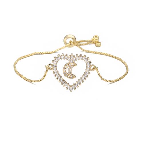 Kubické zirkonie Mikro dláždí mosaz náramek, Srdce, 18K pozlacené, různé styly pro výběr & micro vydláždit kubické zirkony & pro ženy & dutý, Prodáno By PC