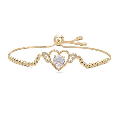 Kubické zirkonie Mikro dláždí mosaz náramek, Srdce, 18K pozlacené, různé styly pro výběr & micro vydláždit kubické zirkony & pro ženy & dutý, Prodáno By PC