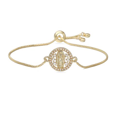 Kubické zirkonie Mikro dláždí mosaz náramek, Panna Marie, 18K pozlacené, různé styly pro výběr & micro vydláždit kubické zirkony & pro ženy & dutý, Prodáno By PC