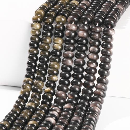 Perles obsidienne noire, abaque, poli, DIY, plus de couleurs à choisir, beads size 8*4-5mm, Environ 85PC/brin, Vendu par brin