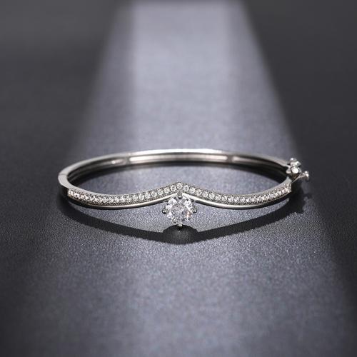 Kubické zirkonie Mikro dláždí mosaz náramek, módní šperky & micro vydláždit kubické zirkony & pro ženy, více barev na výběr, Prodáno By PC