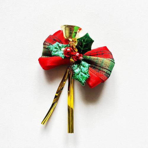 Polyester Bowknot Dekoration, mit Zinklegierung, Weihnachts-Design & verschiedene Stile für Wahl, verkauft von PC