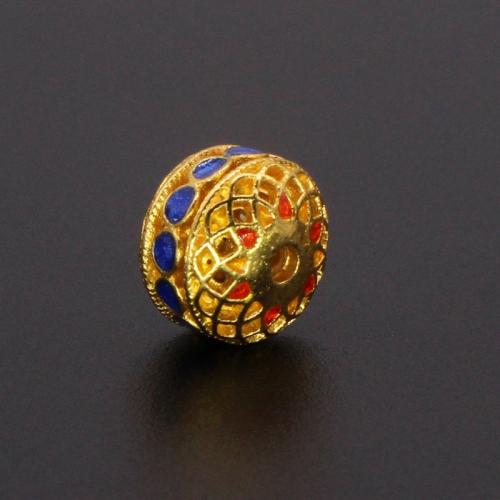 Zinc Alloy Spacer Beads gold color plated DIY & enamel & hollow Sold By Bag