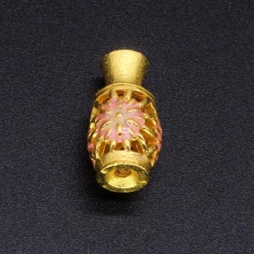 Zinc Alloy Spacer Beads gold color plated DIY & enamel & hollow Sold By Bag