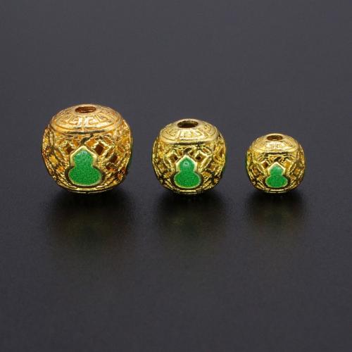 Zinc Alloy Spacer Beads gold color plated DIY & enamel & hollow Sold By Bag
