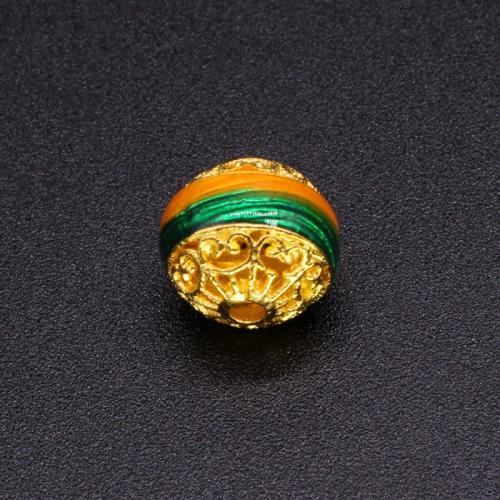 Zinc Alloy Spacer Beads gold color plated DIY & enamel & hollow Sold By Bag