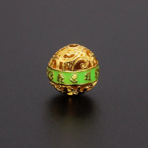 Zinc Alloy Spacer Beads gold color plated DIY & enamel & hollow Sold By Bag