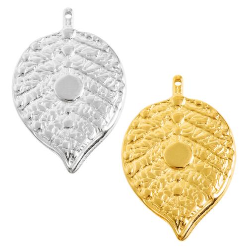 Stainless Steel Pendants 304 Stainless Steel Leaf plated DIY Sold By Bag