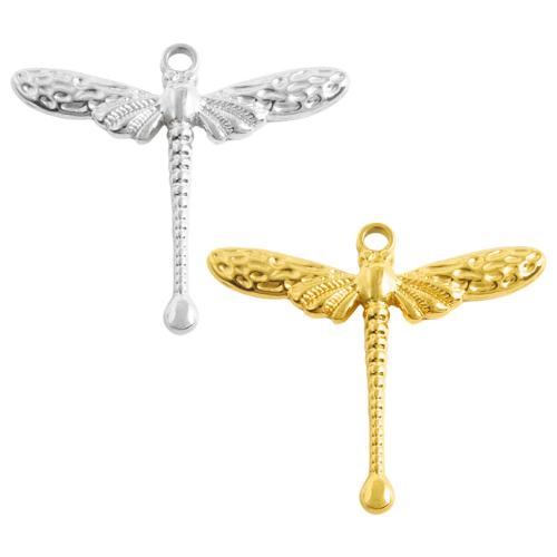 Stainless Steel Animal Pendants 304 Stainless Steel Dragonfly plated DIY Sold By Bag