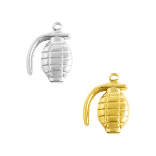Stainless Steel Pendants 304 Stainless Steel Grenade plated DIY Sold By Bag