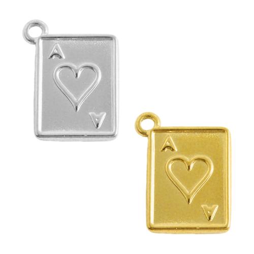 Ciondoli gioielli in acciaio inox, 304 acciaio inox, poker, placcato, DIY, nessuno, 10PC/borsa, Venduto da borsa