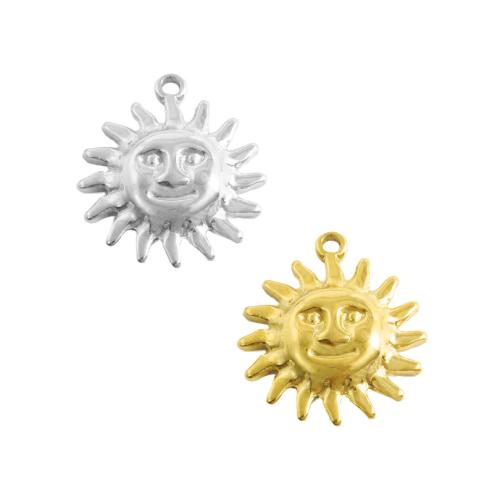 Stainless Steel Pendants 304 Stainless Steel Sun plated DIY Sold By Bag