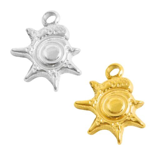 Stainless Steel Pendants 304 Stainless Steel Sun plated DIY Sold By Bag