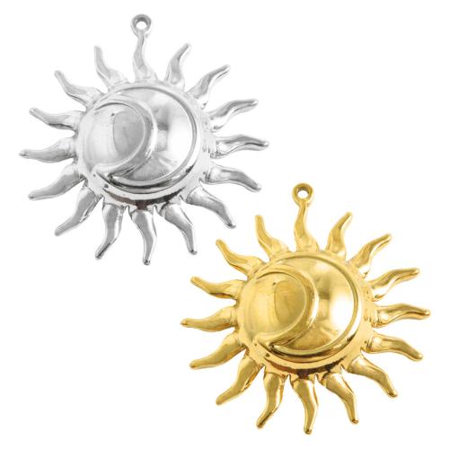 Stainless Steel Pendants 304 Stainless Steel Sun plated DIY Sold By Bag